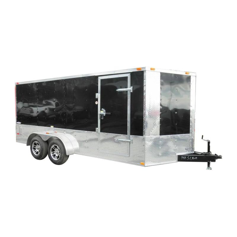 Enclosed Trailer 7' X 16' Custom Built - Motorcycle ATV Car Event (Black) Storage