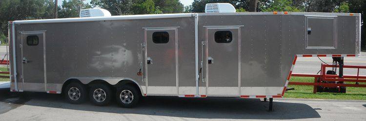 Enclosed Trailer 8.5' X 36' Gooseneck Event Food Car Hauler (Silver) Storage