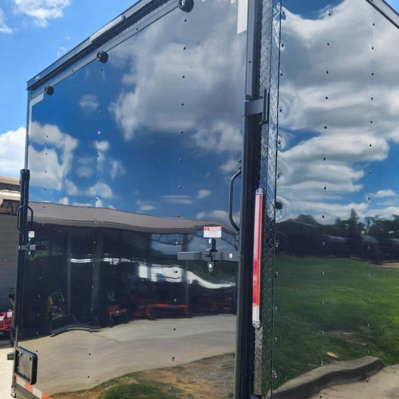 8.5x28 Black V-Nose Enclosed Trailer with Blackout Pkg (2) 7K Axles