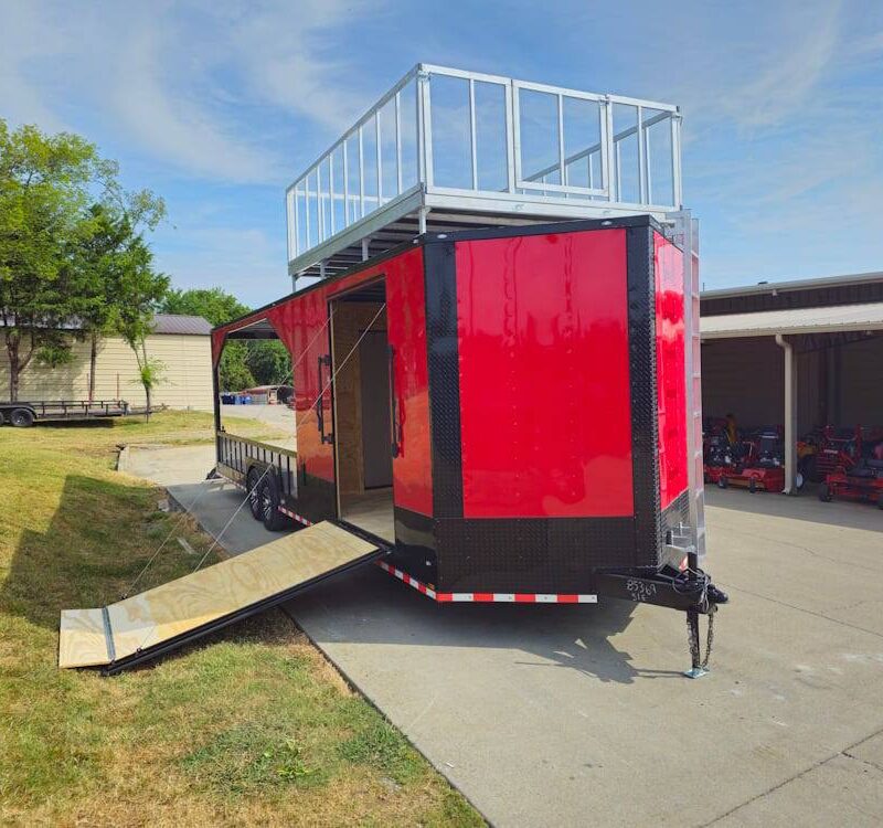 Enclosed Trailer 8.5' X 30' Red Hybrid Drone and Equipment Hauler