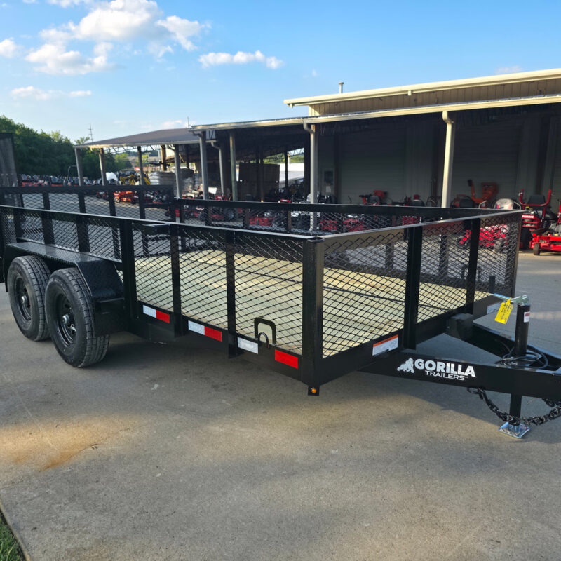 7x14 Tandem Utility Trailer (2) 5200lb Axles w/ Rear Brakes 2FT Mesh Sides Dovetail