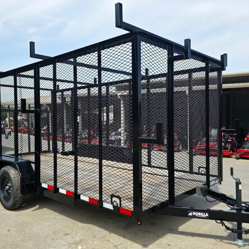 7x16 Debris Junk Trash Leaf Removal Trailer 6ft Mesh Sides and Ladder Racks 7k GVWR