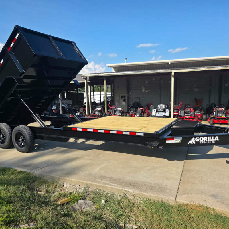 7x20 Hybrid Dump Utility Trailer with 3ft Sides Open Deck Equipment (2) 7K Axles