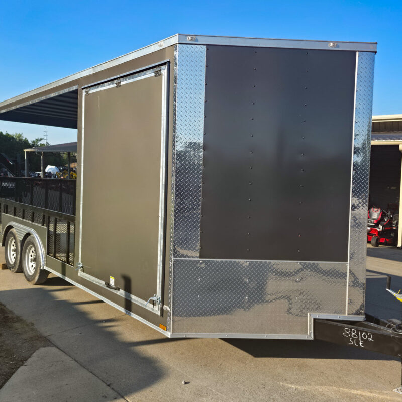 8.5x20 Charcoal Enclosed Hybrid Trailer with Gullwing (2) 3,500lb Axles