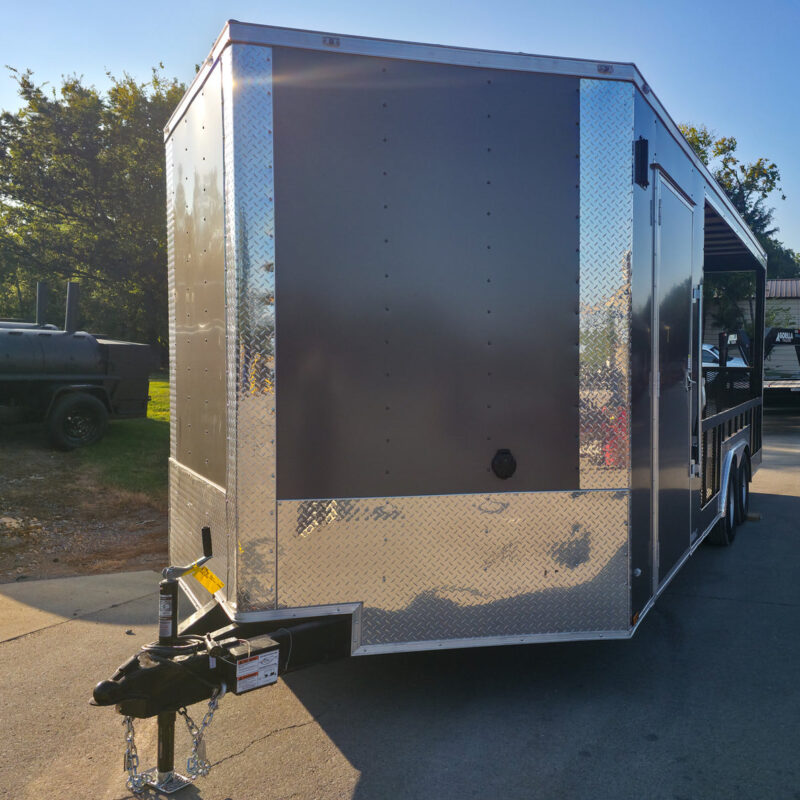 8.5x20 Charcoal Enclosed Hybrid Trailer with Gullwing (2) 3,500lb Axles