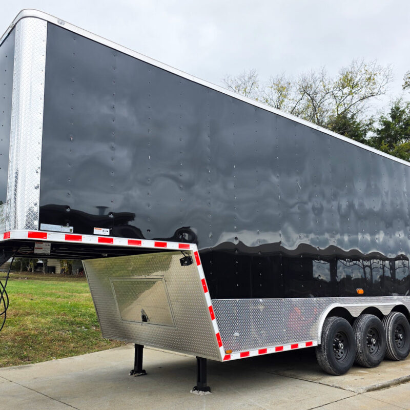 8.5X26 Gooseneck Enclosed Trailer with 9' Interior (3) 7,000lb Axles