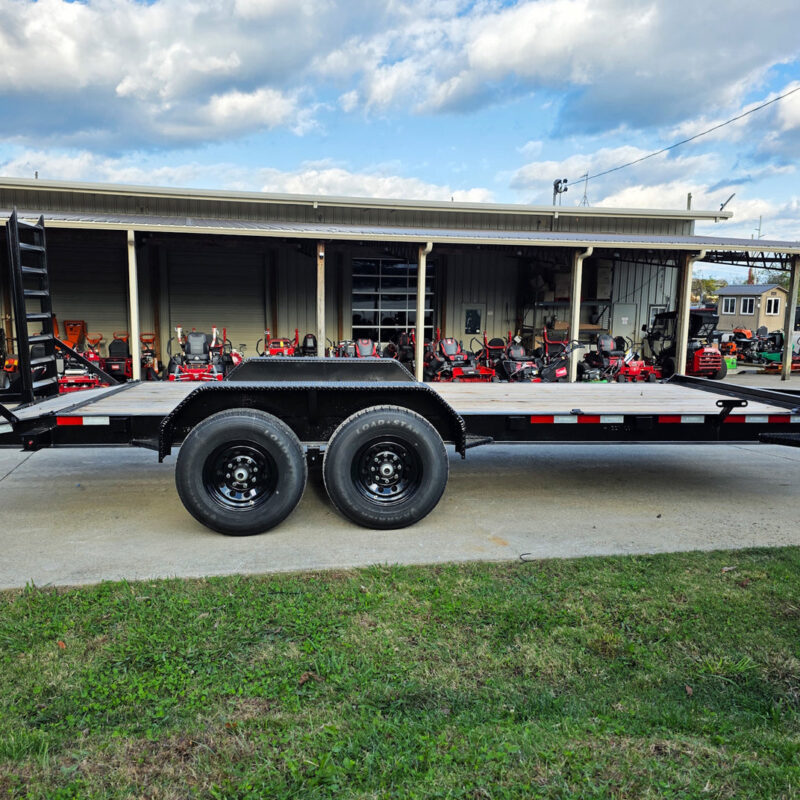 7x18 I-Beam Equipment Trailer (2) 7K Axles Stand-Up Ramps 14K GVWR