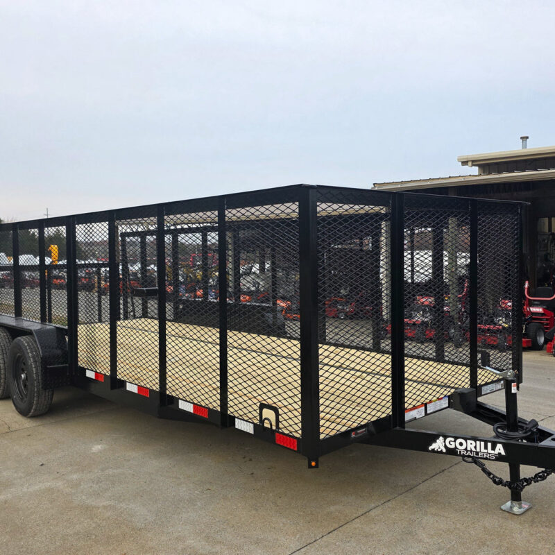 7x20 Dovetail Utility Trailer 4ft Mesh Sides (2) 3,500lb Axles