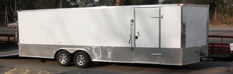Enclosed Trailer 8.5' X 24' White - Cargo Bike Car Hauler Storage