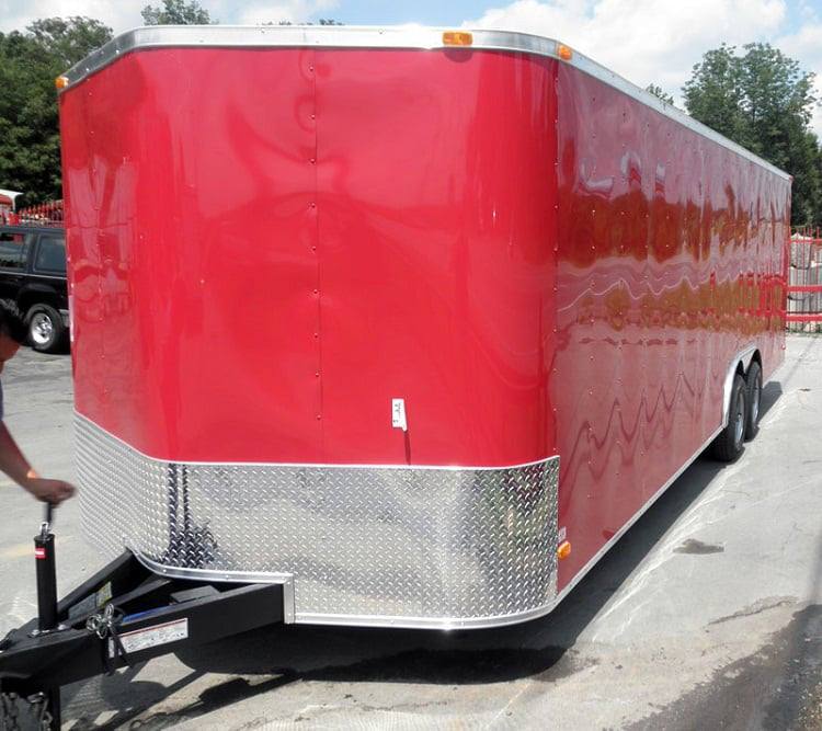 Enclosed Trailer 8.5'x24' Red - Motorcycle Trailer Car Truck Argo ATV Hauler Storage