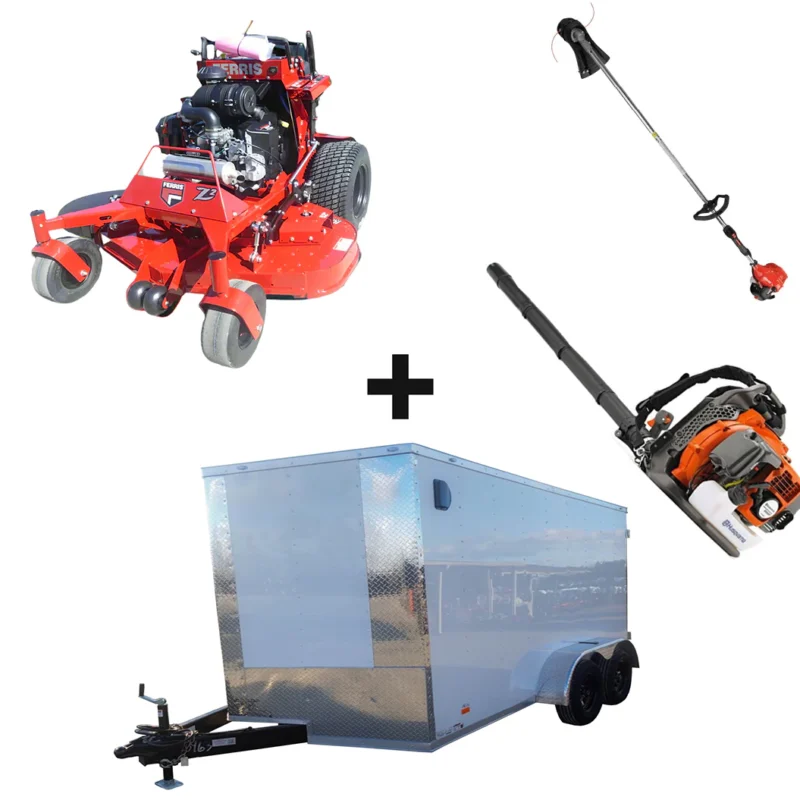 Enclosed Utility Hybrid Trailer 7'x20' - Lawn Mower Equipment Hauler Storage