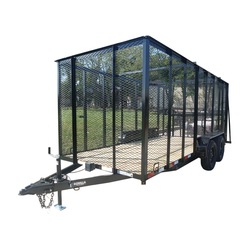 6.4x16 Dovetail Utility Trailer 6ft Mesh Sides (2) 3,500lb Axles
