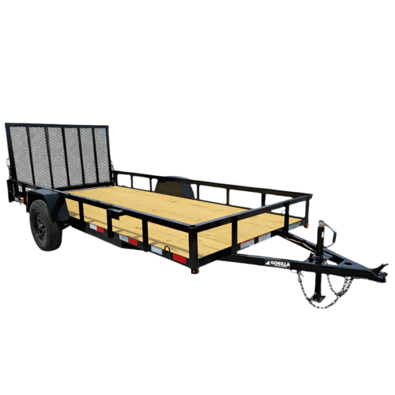 6.4x14 Straight Deck Utility Trailer 3,500lb Axles Tall Gate