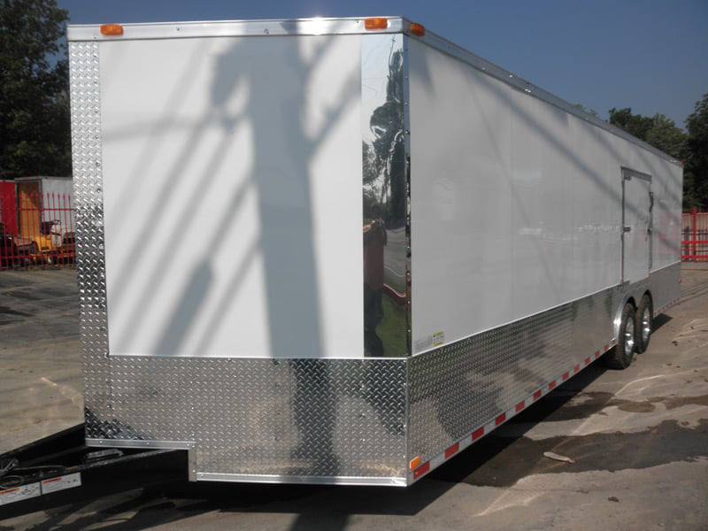Enclosed Trailer 8.5'x26' White - Car Motorcycle Hauler Storage