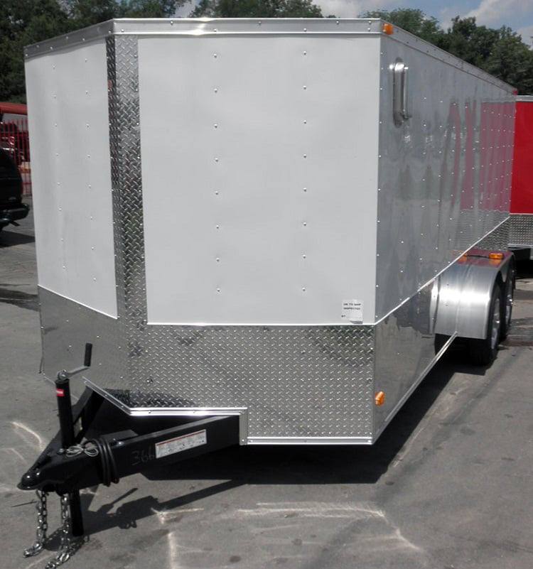 Enclosed Trailer 7'x16' - V-Nose Motorcycle Lawn Mower Storage
