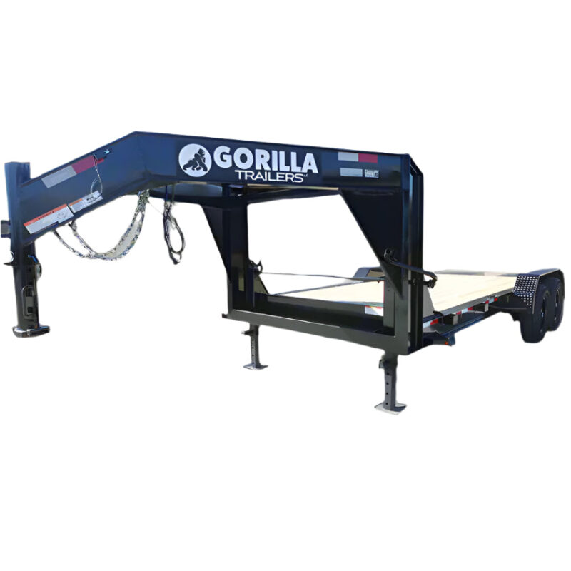 7x18 Gooseneck Equipment Trailer (2) 7K Axles King Kong Ramps 14k GVWR