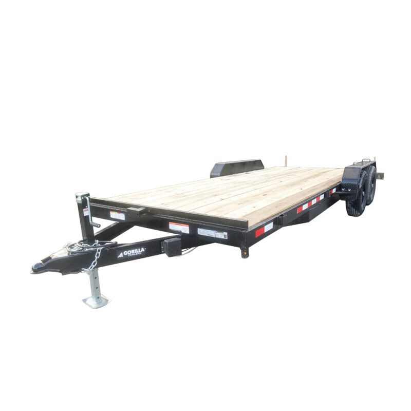 7x20 Wood Deck Car Hauler (2) 5200lb Axle w/ Brake and Ramps