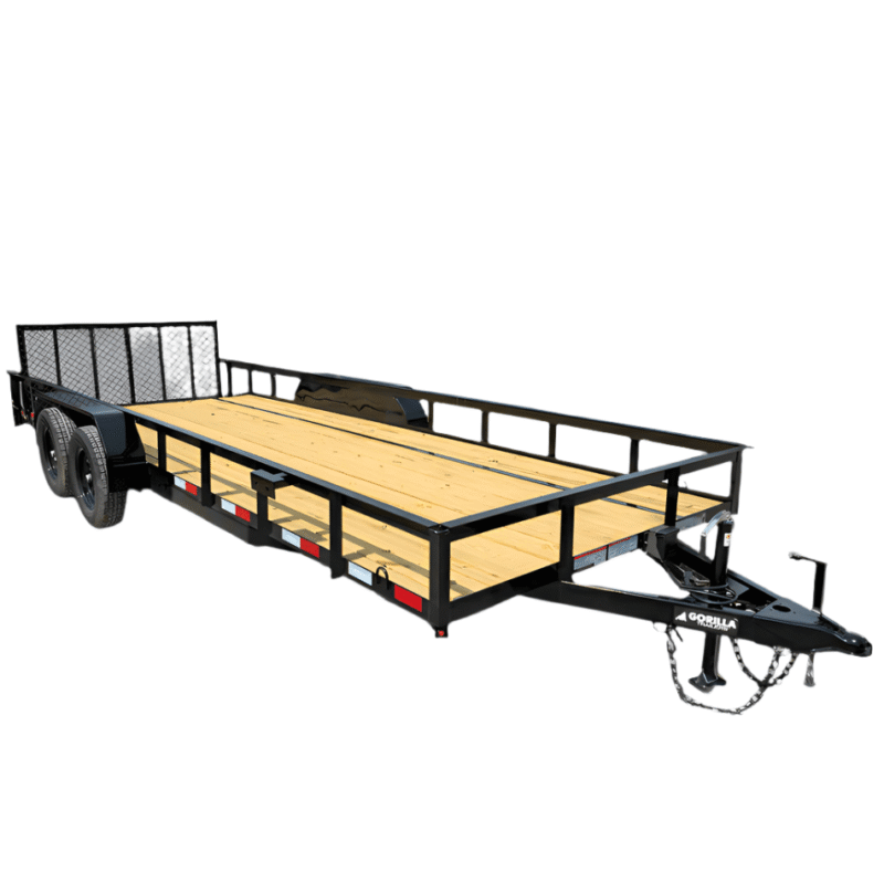 7x20 Utility Trailer Dovetail Powder Coated W/gate (2) 3500lb Axles 7k GVWR