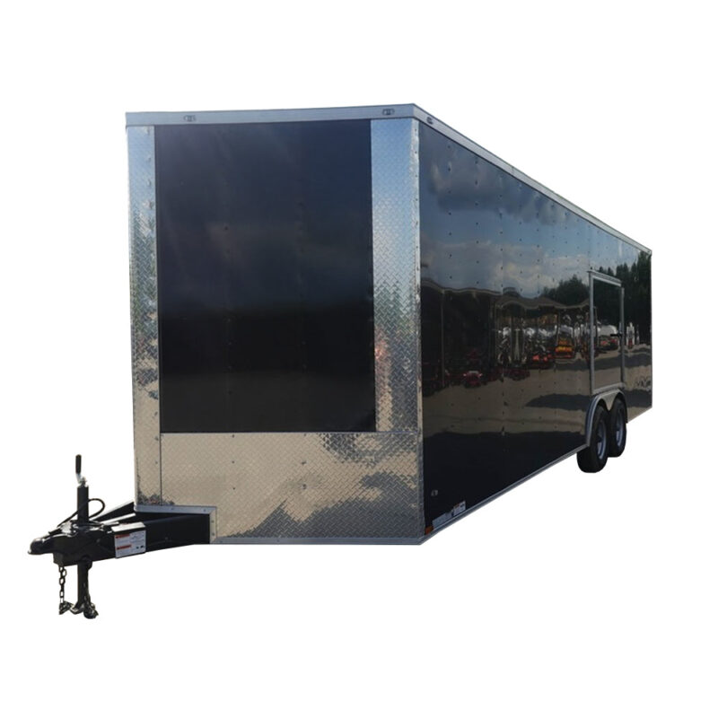 8.5X24 Black Enclosed Trailer (2) 5,200lb Axles Escape Door