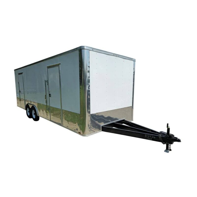 Enclosed Trailer White 8.5' X 24' Custom (2) 5,200lbs