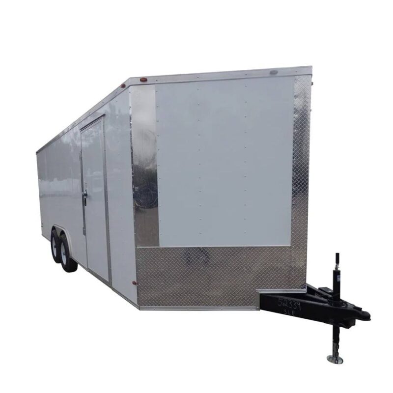 8.5x20 White V-Nose Enclosed Trailer (2) 3500lb Axles