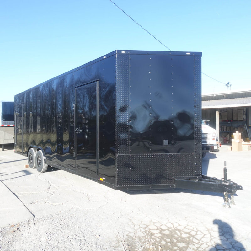 8.5x24 Black V-Nose Enclosed Trailer