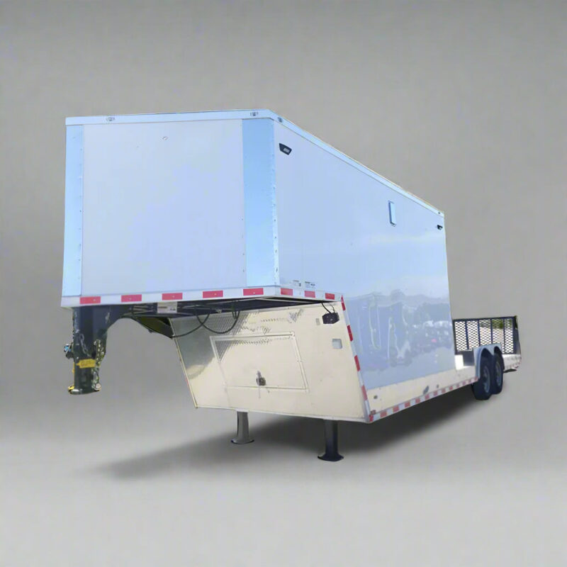 8.5x32 Gooseneck Hybrid Enclosed Trailer with (2) 7K Axles and 50 AMP Electrical Package
