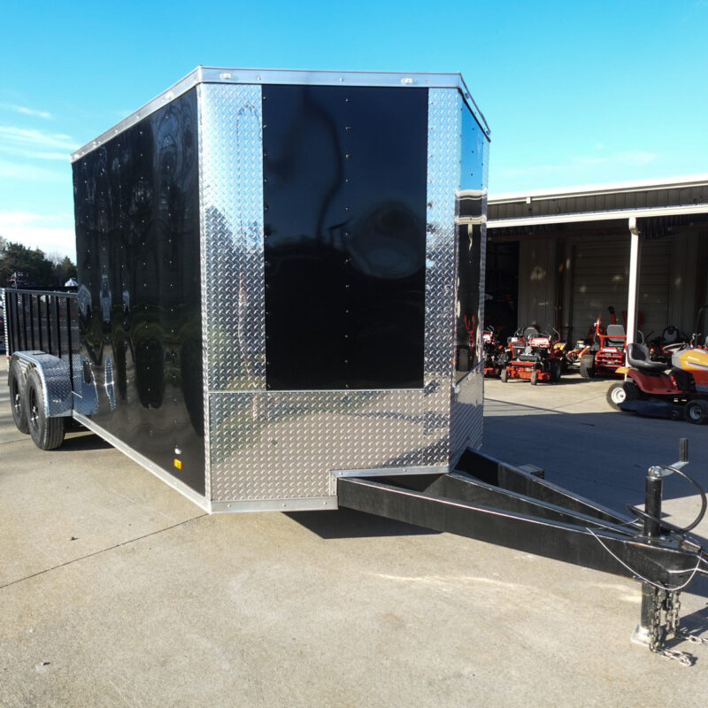 7x20 Black Hybrid Enclosed Trailer ATP Floor (2) 7K Axles