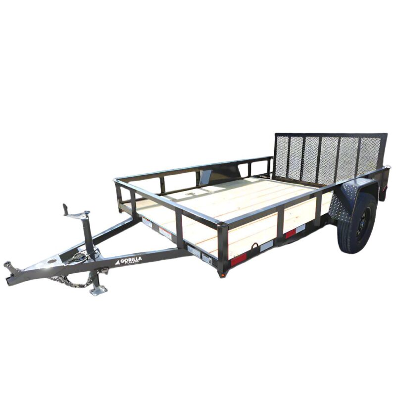 6' 4" x 10 Utility Trailer Dovetail Powder Coated With Gate 3,500lb Axle
