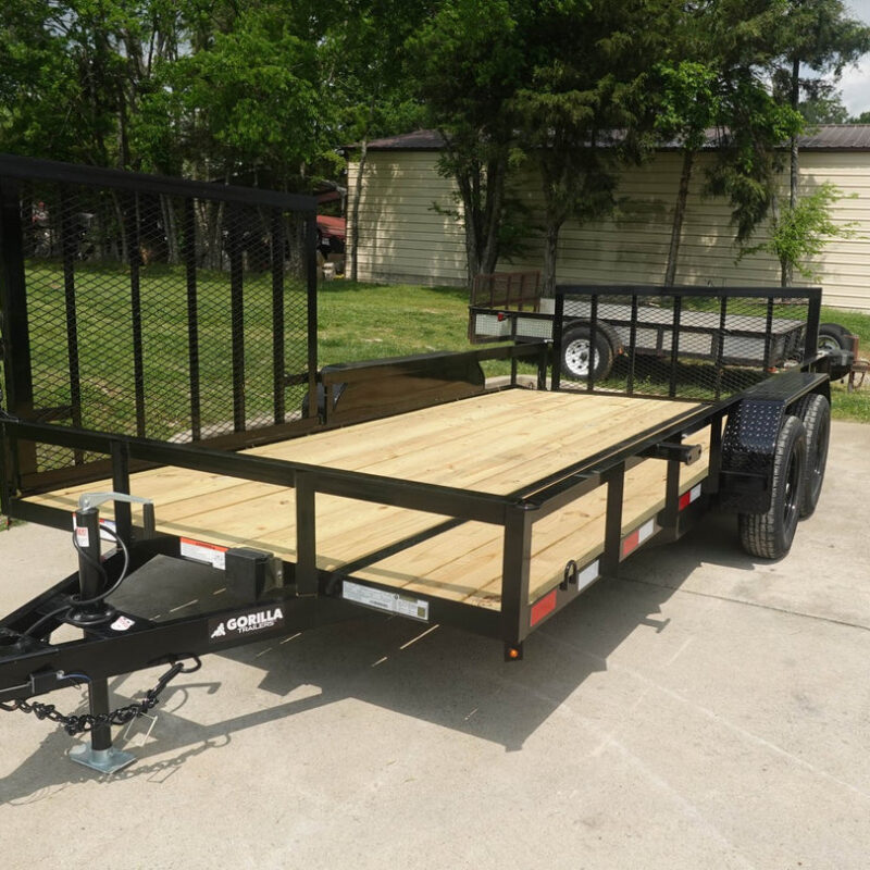 7x16 Dovetail Utility Trailer with Side Gate (2) 3500lb Axle 7k GVWR