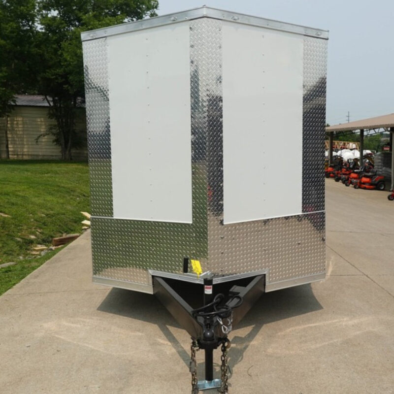 7x16 Tandem White V-Nose Hybrid Enclosed Trailer