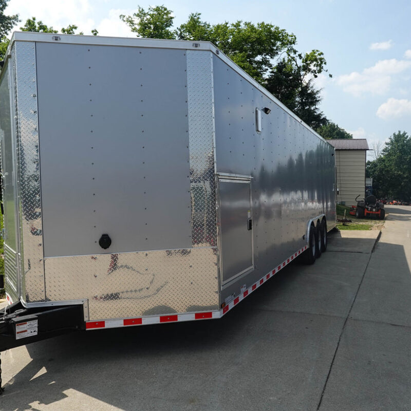 8.5' x 32' Silver Enclosed Trailer (3) 7,000LB Axles