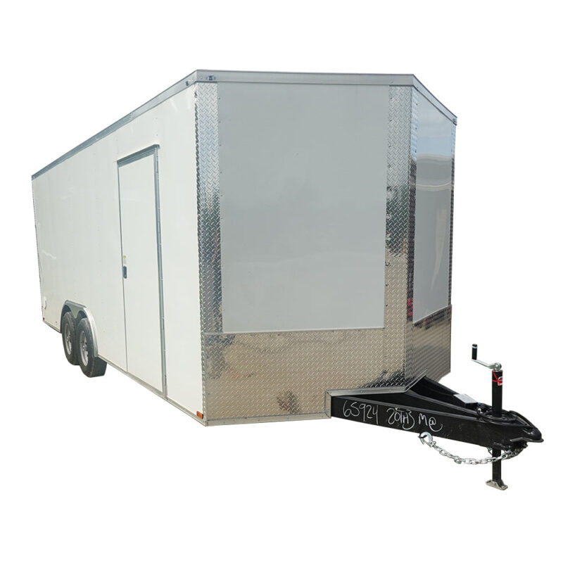 8.5x20 White Enclosed Trailer (2) 5200LB With 7 Interior Height 10K GVWR