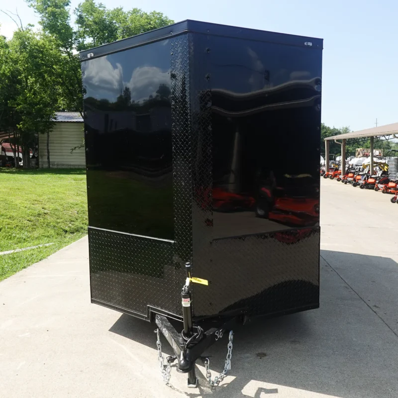 6x12 Enclosed Trailer Black V-Nose Blackout Package 3,500lb Axle Storage