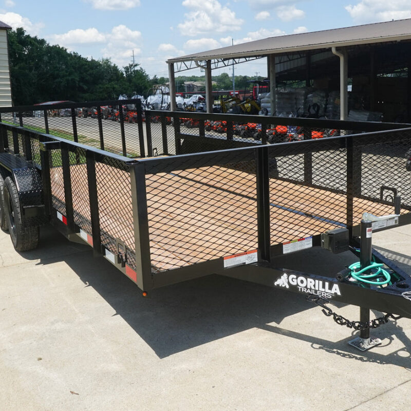 7x16 Dovetail Debris Utility Trailer 2ft Mesh Sides (2) 3500lb Axles 7K GVWR