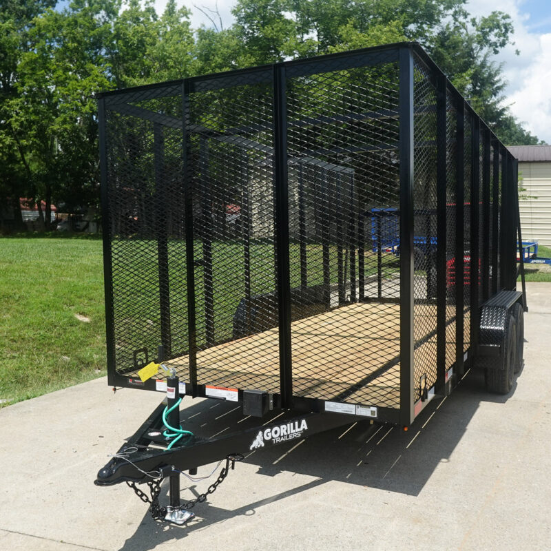 6.4x16 Straight Deck Utility Trailer 6ft Mesh Sides (2) 3,500lb Axles