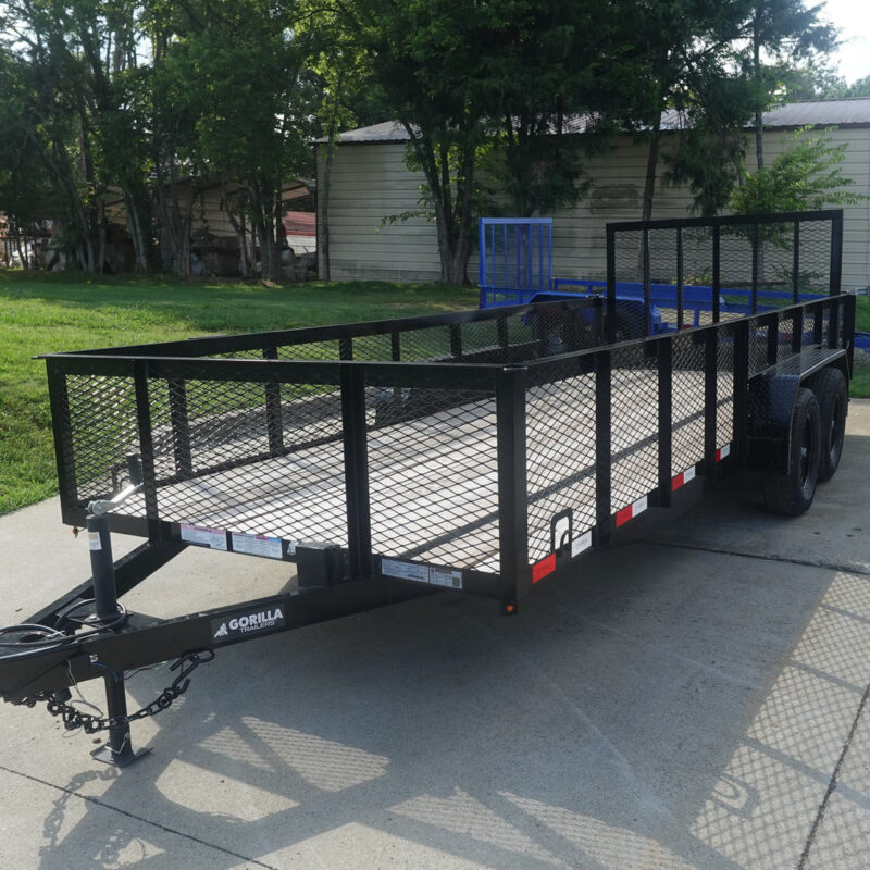 6.4x18 Utility Trailer with 2FT Mesh Sides & Gate (2) 3,500LB Axles GVWR 7K
