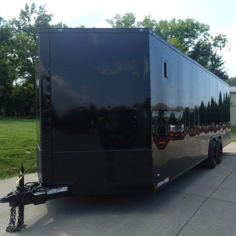 8.5x24 V-Nose Enclosed Trailer (2) 7000LB Axles with Wench Lift 14K GVWR