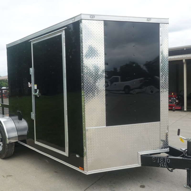 7x16 Black Hybrid Enclosed Trailer (2) 7000LB Axles Storage 14 Ply Tires