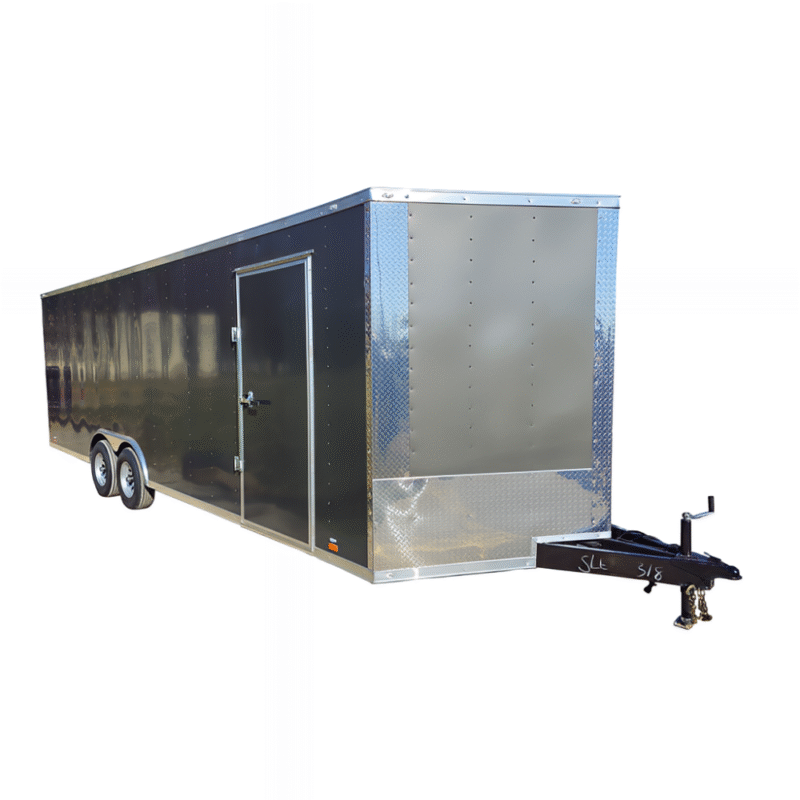 Enclosed Trailer 8.5' X 24' Tandem Axle Charcoal Grey 7' Interior Motorcycle Car Hauler