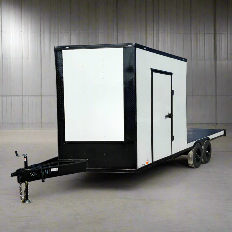 8.5' X 20' White With Blackout Hybrid Trailer (2) 7,000lb Axles