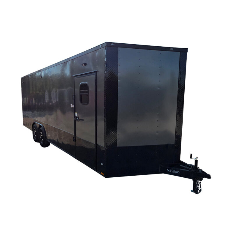 8.5' X 24' Charcoal Grey With Blackout Custom Water Rescue Enclosed Trailer