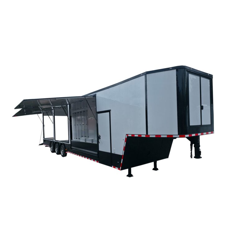 8.5' X 44' Gooseneck Enclosed White With Blackout Event Trailer