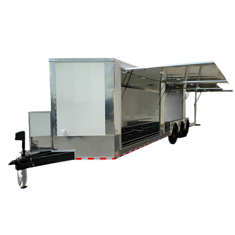 8.5' X 32' Enclosed Trailer White Custom Car Hauler