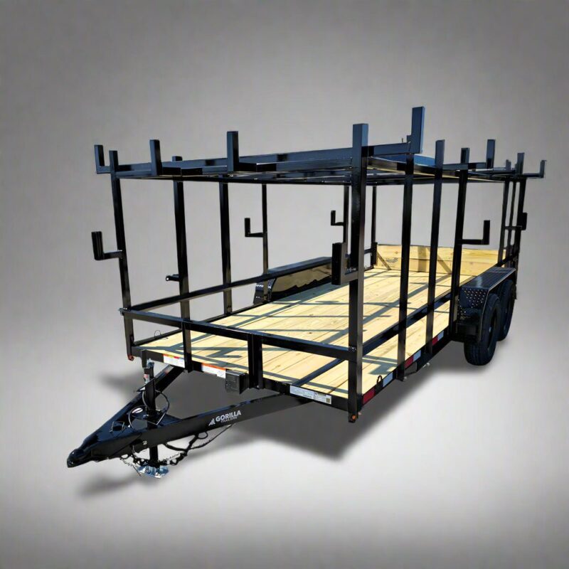 6.4x16 Straight Deck Tandem Utility Trailer 4.5ft Ladder Racks