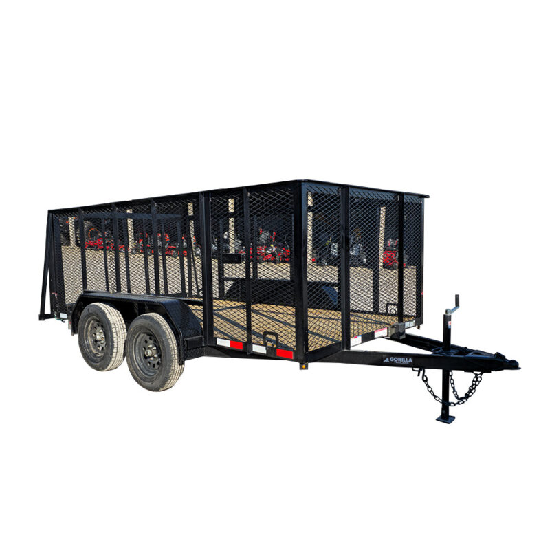 6.4' X 12' Straight Deck Tandem Utility Trailer 4ft Mesh Sides (2) 3,500lb Axles