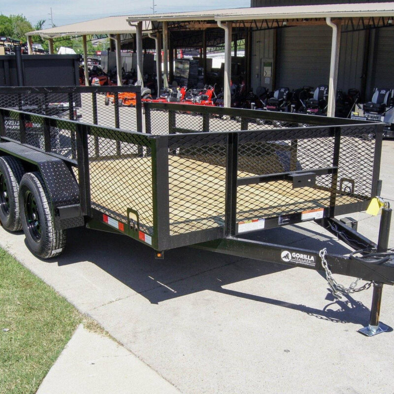 6.4x12 Dovetail Utility Trailer with 2ft Mesh Sides (2) 3,500lb Axles 7K GVWR