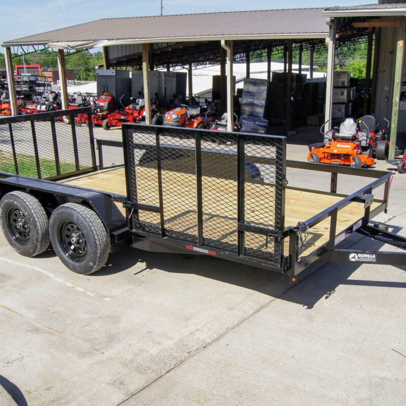 7x14 Utility Trailer with Side Gate and Dbl Brake (2) 3,500lb Axle