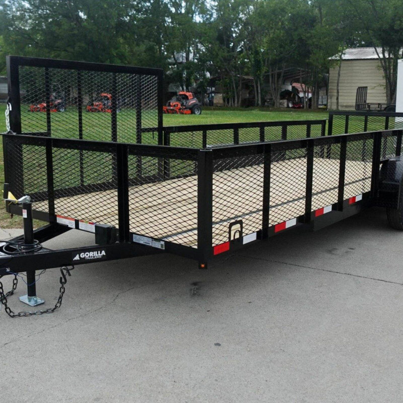 7x20 Dovetail Utility Trailer 2ft Mesh Side with Side Gate (2) 3,500lb Axles