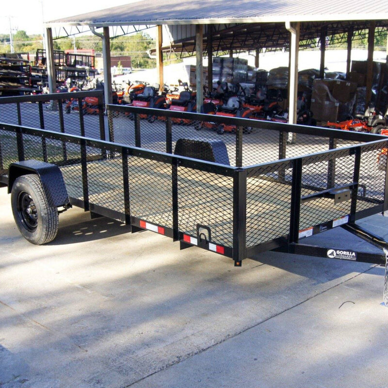 6.4x14 Dovetail Utility Trailer with 2ft Mesh Sides 3,500lb Axle